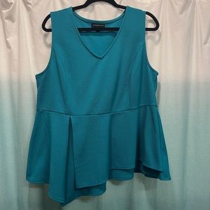Teal peplum blouse